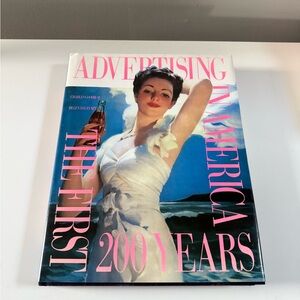Advertising in America:  Coffee Table Book - Pink & Blue Cover Vintage Decor